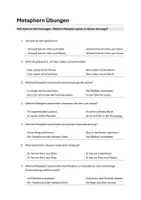 Vorschau - Arbeitsblätter - Metaphern Übungen, Lösungen und Erklärmaterial - Seite 1