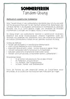 Vorschau - Arbeitsblätter - Sommerferien Tandem Übung Grundschule DaZ Sprechen Zuhören - Seite 1