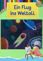 Vorschau - Mal- und Bastelvorlagen - Kunst Grundschule, zeichne dein Weltall, Weltraum, Planeten - Deckblatt