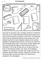 Vorschau - Arbeitsblätter - Lesen und Malen Klasse 2, 3, 4, DaZ, Leseaufgabe differenziert - Seite 1