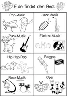Vorschau - Arbeitsblätter - Eule findet den Beat - Musikrichtungen - Übersichtblatt - Seite 2
