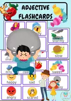förhandsvisning - Adjective Cards - 48 adjektiv Flashkort - försättsblad