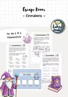 Vorschau - Arbeitsblätter - Escape Room Einmaleins - Zauberer Multiplicus 🧙🏼♂️🪄 - Deckblatt