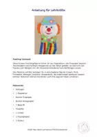 Vorschau - Mal- und Bastelvorlagen - Kunst Fasching, Hängende Faschingsfiguren, Grundschule - Seite 3