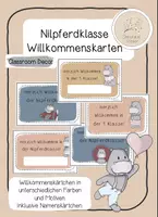 Vorschau - Mal- und Bastelvorlagen - Materialpaket - Nilpferdklasse - Seite 1