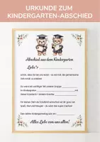 Vorschau - Poster - Abschied aus dem Kindergarten. Urkunde zum Kindergarten-Abschied. Abschiedsgeschenk. Abschied Kita Portfolio. Geschenk für Vorschulkinder. Geschenk zur Einschulung. - Deckblatt