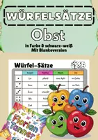 Vorschau - Arbeitsblätter - Würfelsätze Obst – Satzbau kreativ üben - Deckblatt
