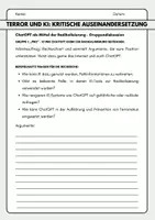 Vorschau - Arbeitsblätter - Terror und KI - Kritische Auseinandersetzung - Seite 1