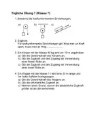 Vorschau - Arbeitsblätter - Physik kraftumformende Einrichtungen tägliche Übung Prüfungsvorbereitung Arbeitsblatt mit Lösung - Deckblatt