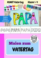 Vorschau - Mal- und Bastelvorlagen - Vatertag - Papa Schriftzüge zum Ausmalen und Gestalten (mit EXTRAS) - Deckblatt