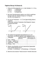Vorschau - Arbeitsblätter - Physik Wirkungsgrad Aggregatzustand tägliche Übung Prüfungsvorbereitung Arbeitsblatt mit Lösung - Deckblatt