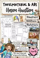 Vorschau - Arbeitsblätter - Haustiere: Arbeitsblätter und Tafelmaterial (Klasse 2) - Deckblatt