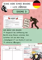 Vorschau - Stundenentwürfe - Das Herz eines Boxers - Szene 3: Der Beruf eines Boxers - Vergleich der Auffassung des Berufs eines Boxers: Song "Kampfgeist 2" von Kontra K und Leo - inklusive Lösungen! - Deckblatt