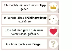 Vorschau - Bildkarten - Rückmeldekärtchen: Was ich dir zu deinem Gedicht sagen möchte! - Deckblatt