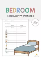 Vorschau - Arbeitsblätter - Bedroom: Vocabulary Worksheet 3 (Englisch) - Deckblatt
