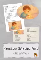 Vorschau - Bildkarten - Kreativer Schreibanlass | Freies Schreiben | Plötzlich Tier - Deckblatt