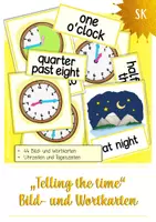Vorschau - Bildkarten - Bild- und Wortkarten "Telling the time" - Deckblatt