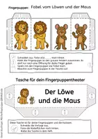 Vorschau - Mal- und Bastelvorlagen - Fabel vom Löwen und der Maus – Fingerpuppen mit Kulisse & Tasche - Seite 2