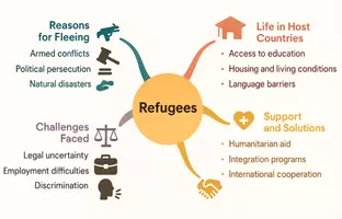 Vorschau - Arbeitsblätter - Englischsprachige AB zum Thema "Refugees" + Lösung & MP3 + Mindmap - Seite 2
