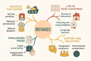 Vorschau - Arbeitsblätter - Englischsprachige AB zum Thema "Refugees" + Lösung & MP3 + Mindmap - Seite 3
