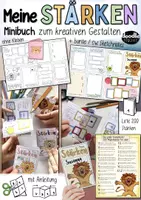 Vorschau - Mal- und Bastelvorlagen - Meine Stärken - Minibuch mit kreativen Impulsen / Sketchnotes - Deckblatt