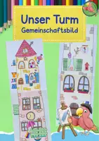 Vorschau - Mal- und Bastelvorlagen - Kunst Grundschule, Male einen Turm, Gemeinschaftsbild - Deckblatt