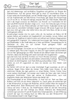 Vorschau - Arbeitsblätter - Sachtext der Igel Leseaufgabe in Klasse 3, Klasse 4, Klasse 5, Leseverstehen - Seite 3