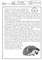 Vorschau - Arbeitsblätter - Sachtext der Igel Leseaufgabe in Klasse 3, Klasse 4, Klasse 5, Leseverstehen - Seite 2