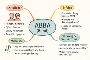 Vorschau - Arbeitsblätter - Lernposter + Arbeitsblätter zum Thema "Die Musikband ABBA" (Lückentext, Hörverstehen) + Lösung & MP3 + Mindmap + Infografik - Seite 2