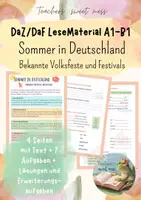 Vorschau - Arbeitsblätter - DaF/DaZ Lesematerial: Sommer in Deutschland - Bekannte Volksfeste und Festivals - Deckblatt