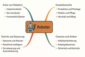 Vorschau - Arbeitsblätter - AB mit Fragen zum Thema "Roboter" + Lösungsblatt + Mindmap + Infografik - Seite 2