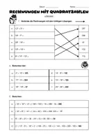 Vorschau - Arbeitsblätter - Mathe: Quadratzahlen - 2 Aufgabenblätter - Seite 1