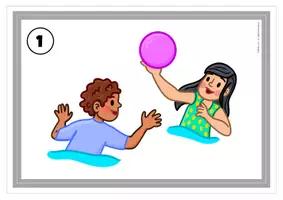 Vorschau - Stundenentwürfe - Zuhör-Rätsel – Wer ist wer? Hör genau hin! Hörrätsel mit Kindern im Schwimmbad – DaZ |Deutsch Klasse 1–3 | Personenbeschreibungen & Hörverstehen für Klasse 1–3 | Hör-/Hörsehverstehen | Fächerübergreifend | Fertige Vertretungsstunde - Seite 3