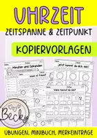 Vorschau - Arbeitsblätter - Uhrzeit Klasse 3 und 4 (Kopiervorlagen) - Deckblatt