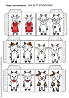 Aperçu - Matériel pour travaux manuels / dessin - Le loup et les sept chevreaux – Marionnettes à doigts - Page 2
