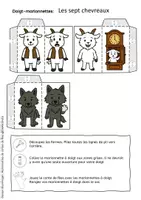 Aperçu - Matériel pour travaux manuels / dessin - Le loup et les sept chevreaux – Marionnettes à doigts - Page 3