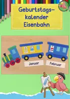 Vorschau - Poster - Grundschule Klassenzimmer, Geburtstagskalender Eisenbahn - Deckblatt