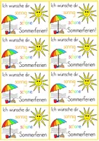 Vorschau - Mal- und Bastelvorlagen - Sonnige Sommerferien ☀️ Bunter Feriengruß zum Verzieren 🌈 - Deckblatt