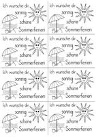 Vorschau - Mal- und Bastelvorlagen - Sonnige Sommerferien ☀️ Bunter Feriengruß zum Verzieren 🌈 - Seite 1