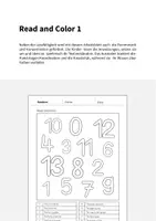 Vorschau - Arbeitsblätter - Numbers: Read and Color 1 (Englisch) - Seite 1