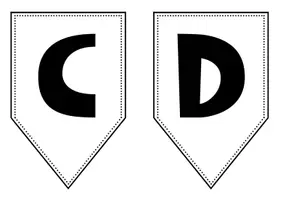 Vorschau - Mal- und Bastelvorlagen - Wimpelkette (A5) Alphabet + Zahlen - Seite 3
