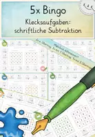 Vorschau - Stundenentwürfe - 10x Bingo: Klecksaufgaben, 5x Bingo schriftliche Addition, 5x Bingo schriftliche Subtraktion, mit und ohne Überträge, mehrfach differenziert - Seite 1