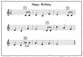 Vorschau - Arbeitsblätter - "Happy Birthday" Musik auf dem Glockenspiel - Seite 2