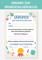 Vorschau - Anderer Materialtyp - Abschiedsgeschenk 4. Klasse Urkunde für Kinder zum Ende der Grundschule Urkunde zum Grundschulabschluss - Deckblatt