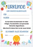 Vorschau - Anderer Materialtyp - Urkunde Grundschulabschluss – Abschied 4. Klasse. Abschiedsgeschenk 4. Klasse Urkunde für Kinder zum Ende der Grundschule - Seite 2