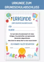 Vorschau - Anderer Materialtyp - Urkunde Grundschulabschluss – Abschied 4. Klasse. Abschiedsgeschenk 4. Klasse Urkunde für Kinder zum Ende der Grundschule - Deckblatt