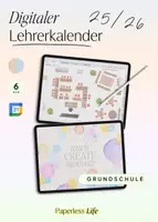 Vorschau - Lehrpläne/Lehrermaterial - Digitaler Lehrerkalender Grundschule 25 26 / Konfetti / 6h / Google Kalender Funktion - Deckblatt