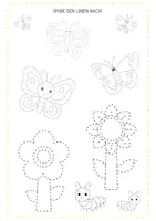 Vorschau - Arbeitsblätter - 🦋 Schmetterling Graphomotorik Labyrinth Stickbild Freiarbeit Frühling - Seite 1