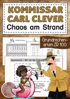 Vorschau - Arbeitsblätter - Grundrechenarten ZR 100 Rechenabenteuer Kommissar Carl Clever - Deckblatt