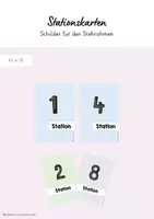 Vorschau - Stationenlernen - Stationsschilder für Stehrahmen (10x15) - Deckblatt